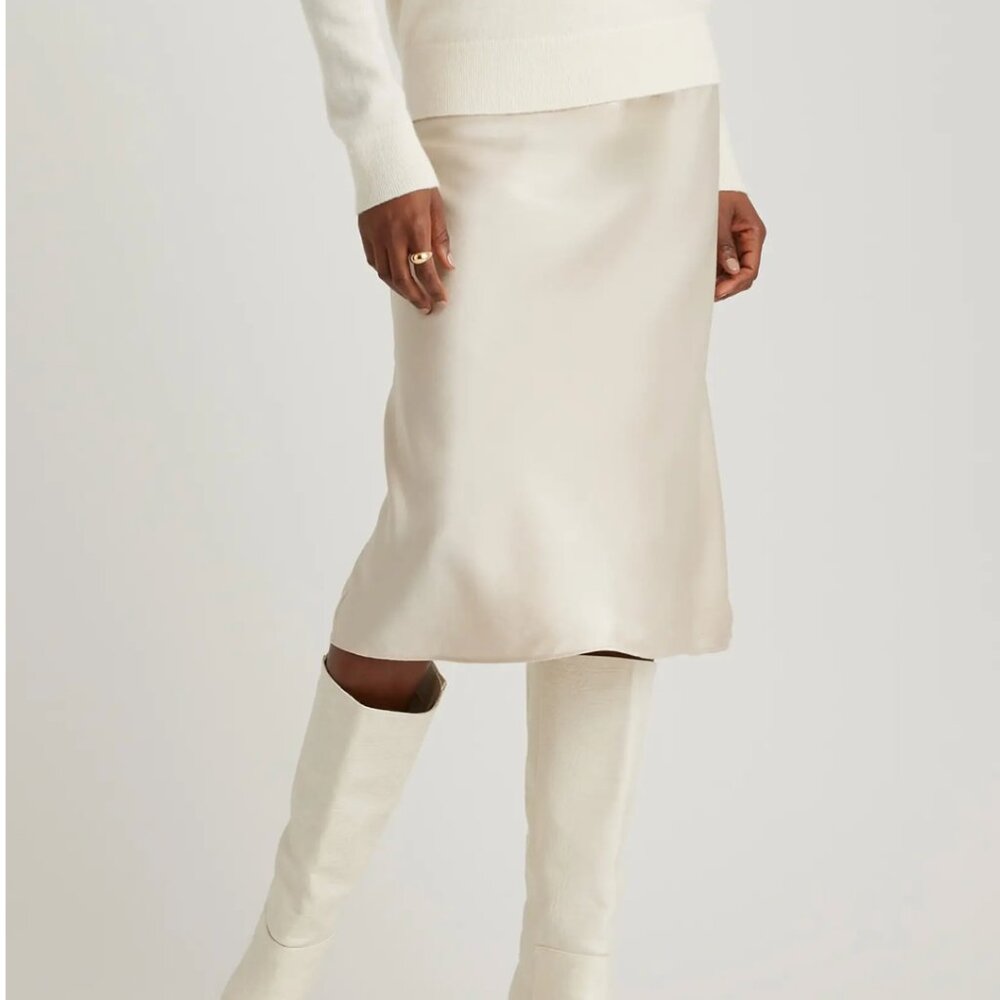 NWT Washable Silk Skirt Champagne